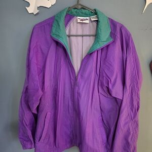 Reebok Teal and Purple Windbreaker Jacket